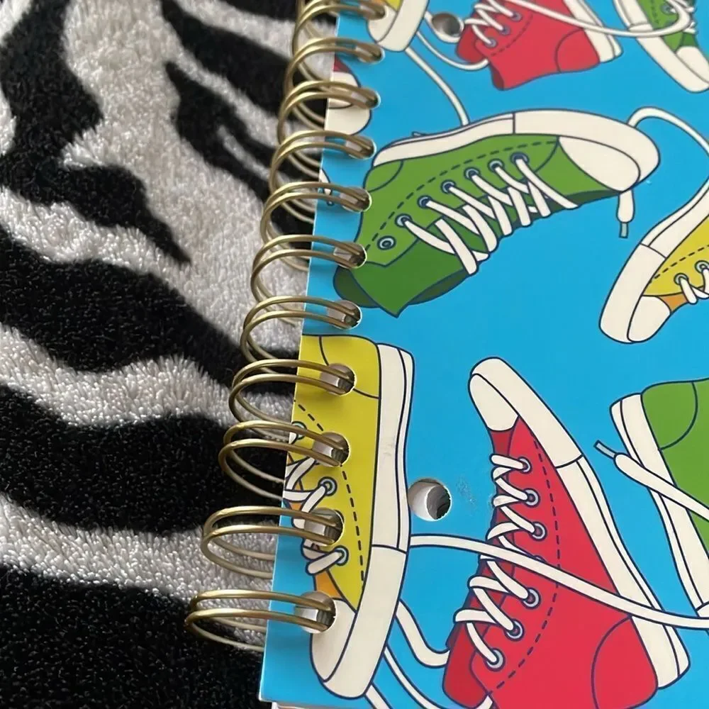 New Eccolo 5 subject college perforated converse hi top sneakers spiral notebook